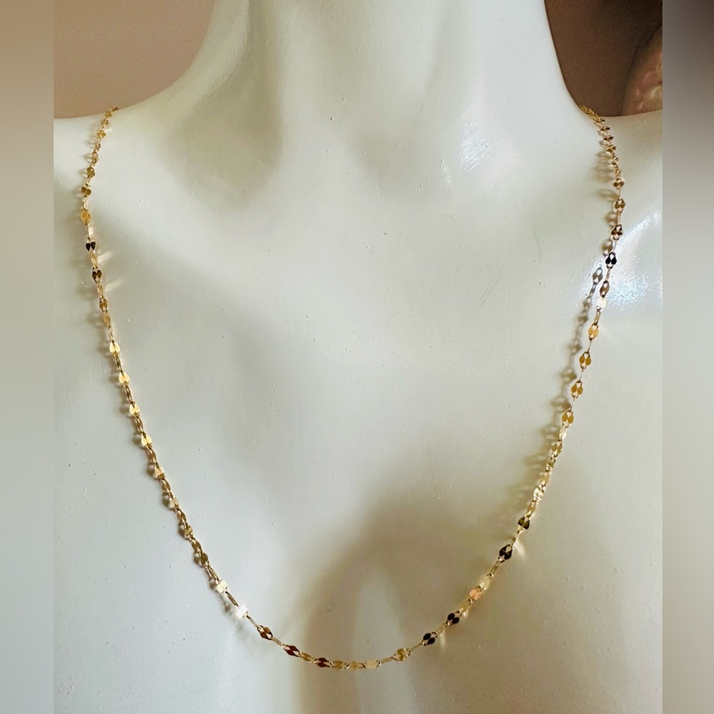Dainty Mirror Chain. 💛 Real 18(18k) Karat Solid Gold Jewelry